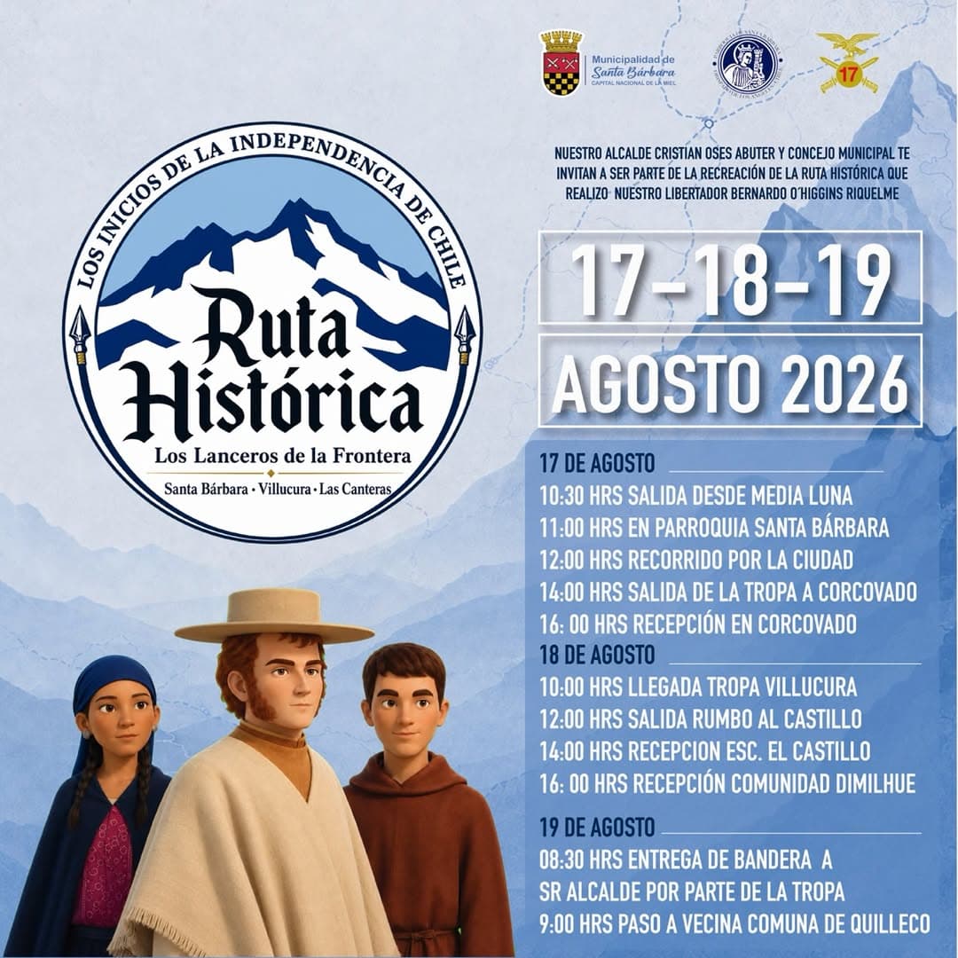 Ruta Histórica por los Inicios de la Independencia de Chile recorrerá Santa Bárbara, Villucura y Las Canteras