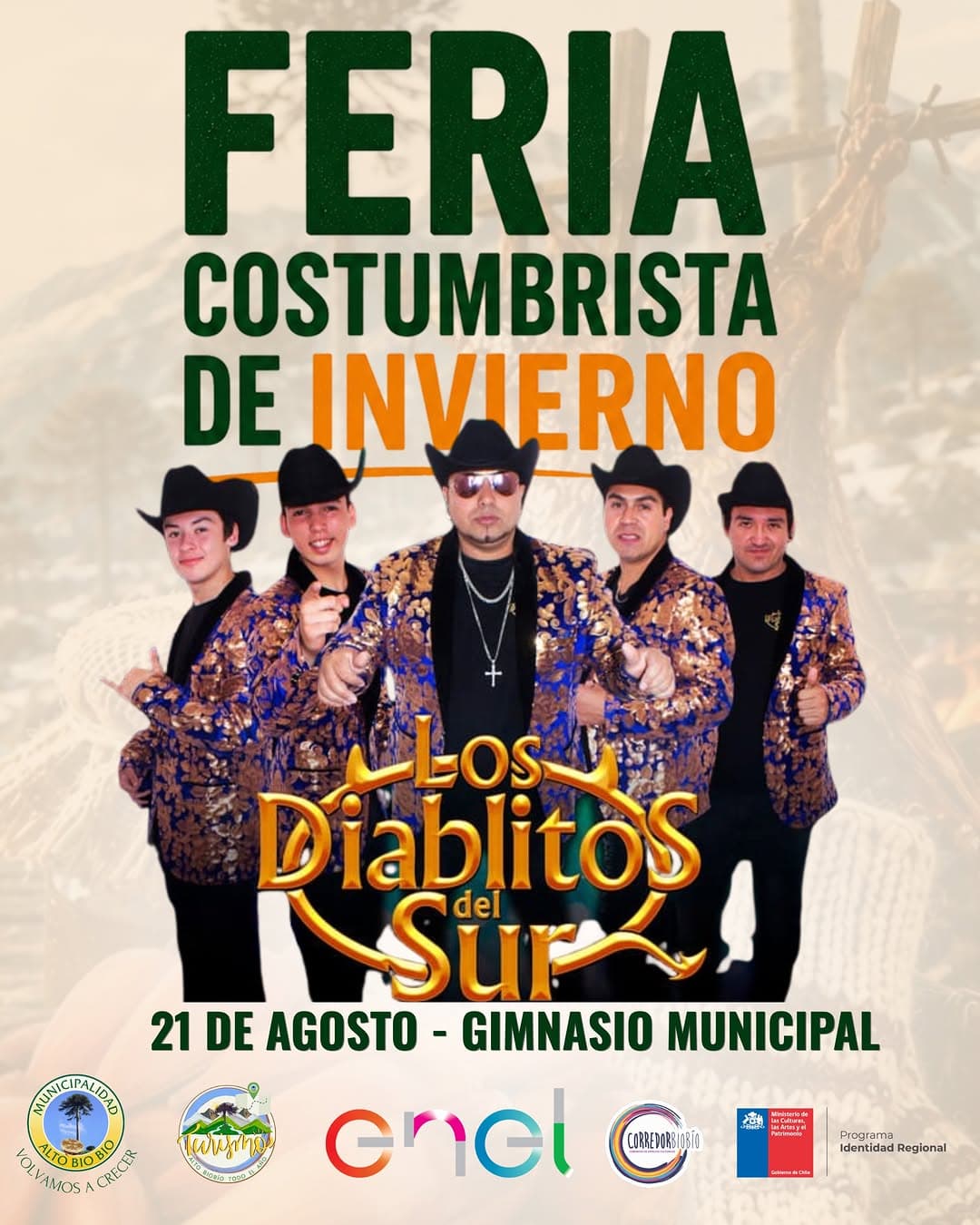 Los Diablitos del Sur en la Feria Costumbrista de Invierno de Alto Biobío