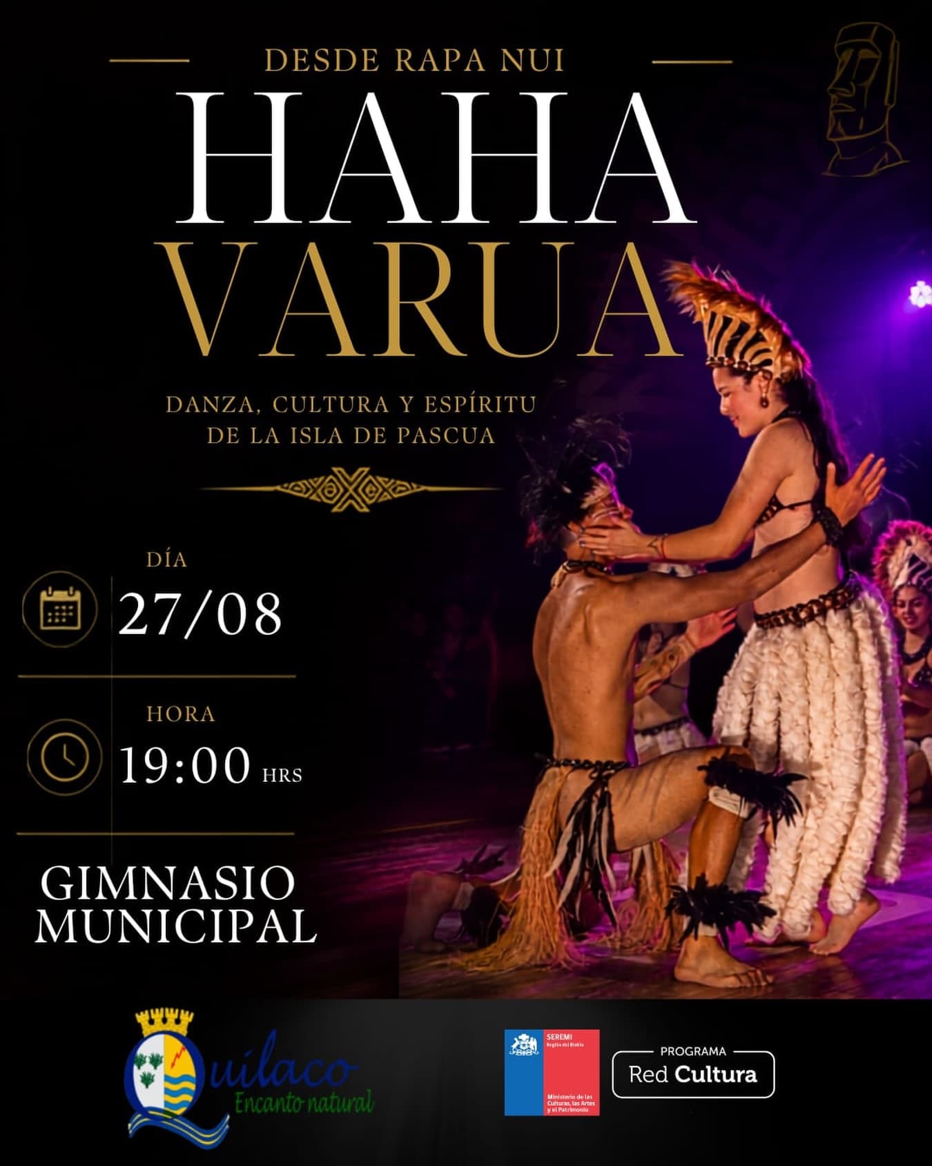Haha Varua trae la danza y cultura de Rapa Nui al Gimnasio Municipal de Quilaco