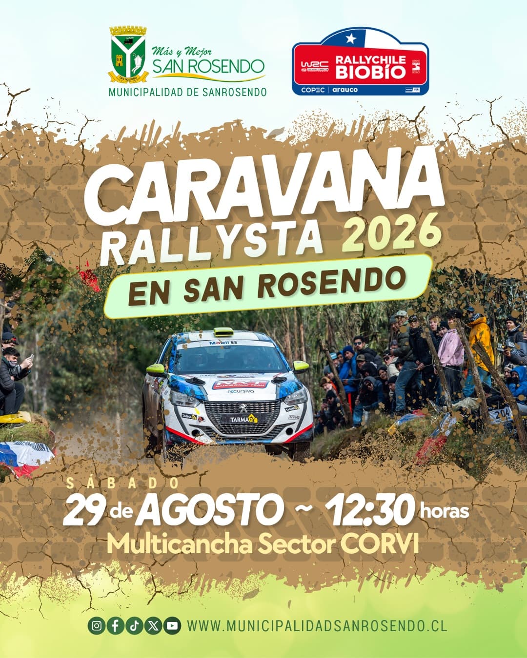 Caravana Rallysta 2026 del Rally Chile Biobío pasará por San Rosendo