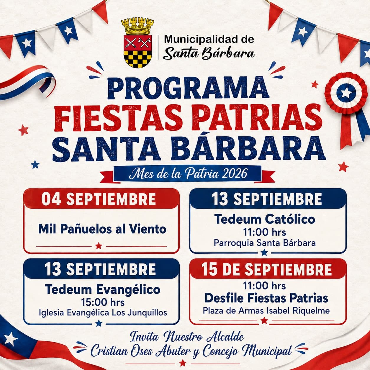 Programa Fiestas Patrias 2026 en Santa Bárbara: celebra las tradiciones chilenas