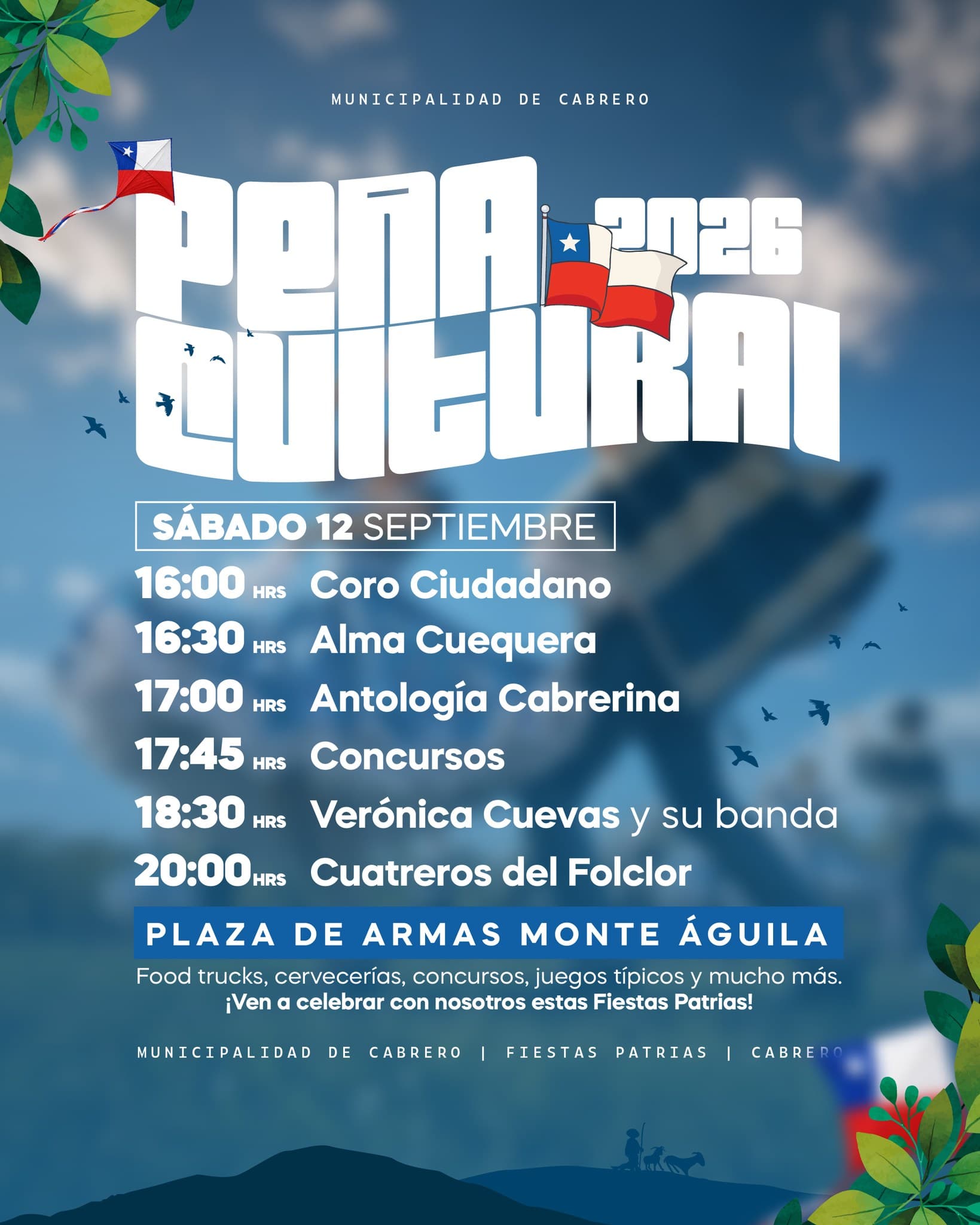 Peña Cultural 2026 en Monte Águila: música, folclor y tradiciones en Fiestas Patrias