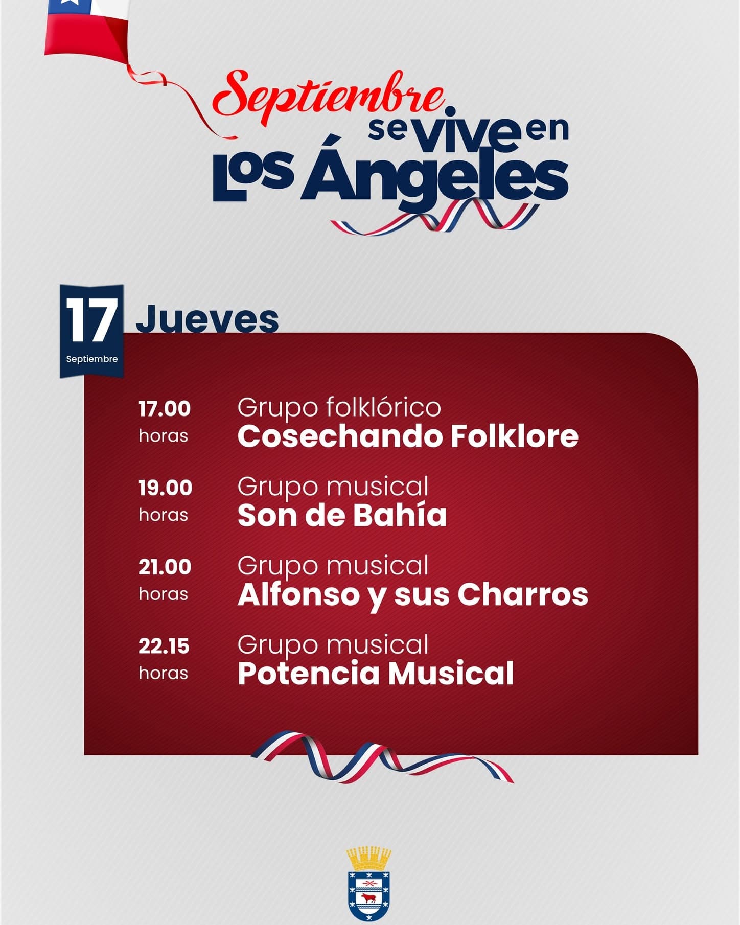 Programación Jueves 17 de Septiembre en la Ramada Oficial de Los Ángeles