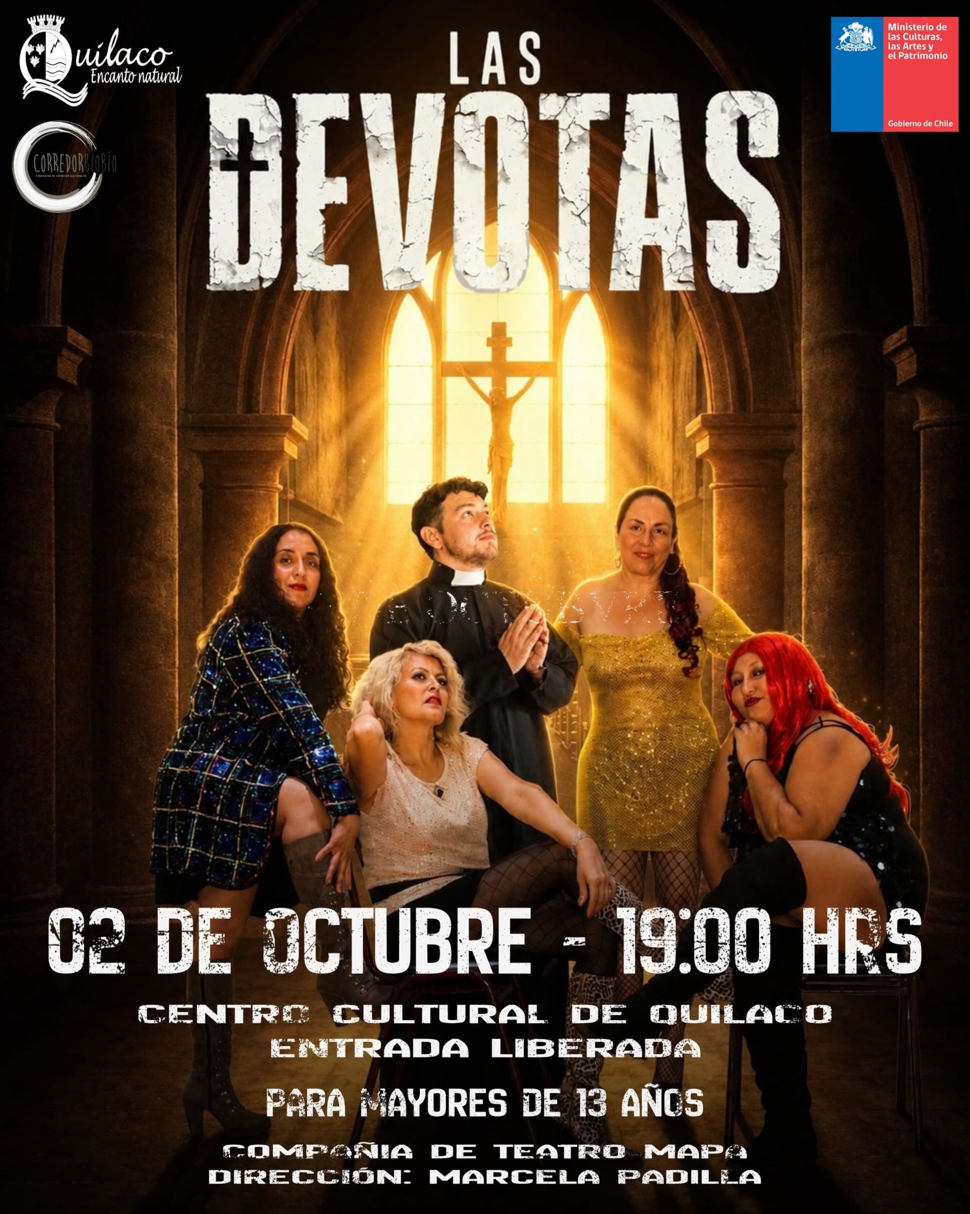 Teatro en Quilaco: «Las Devotas» con entrada liberada