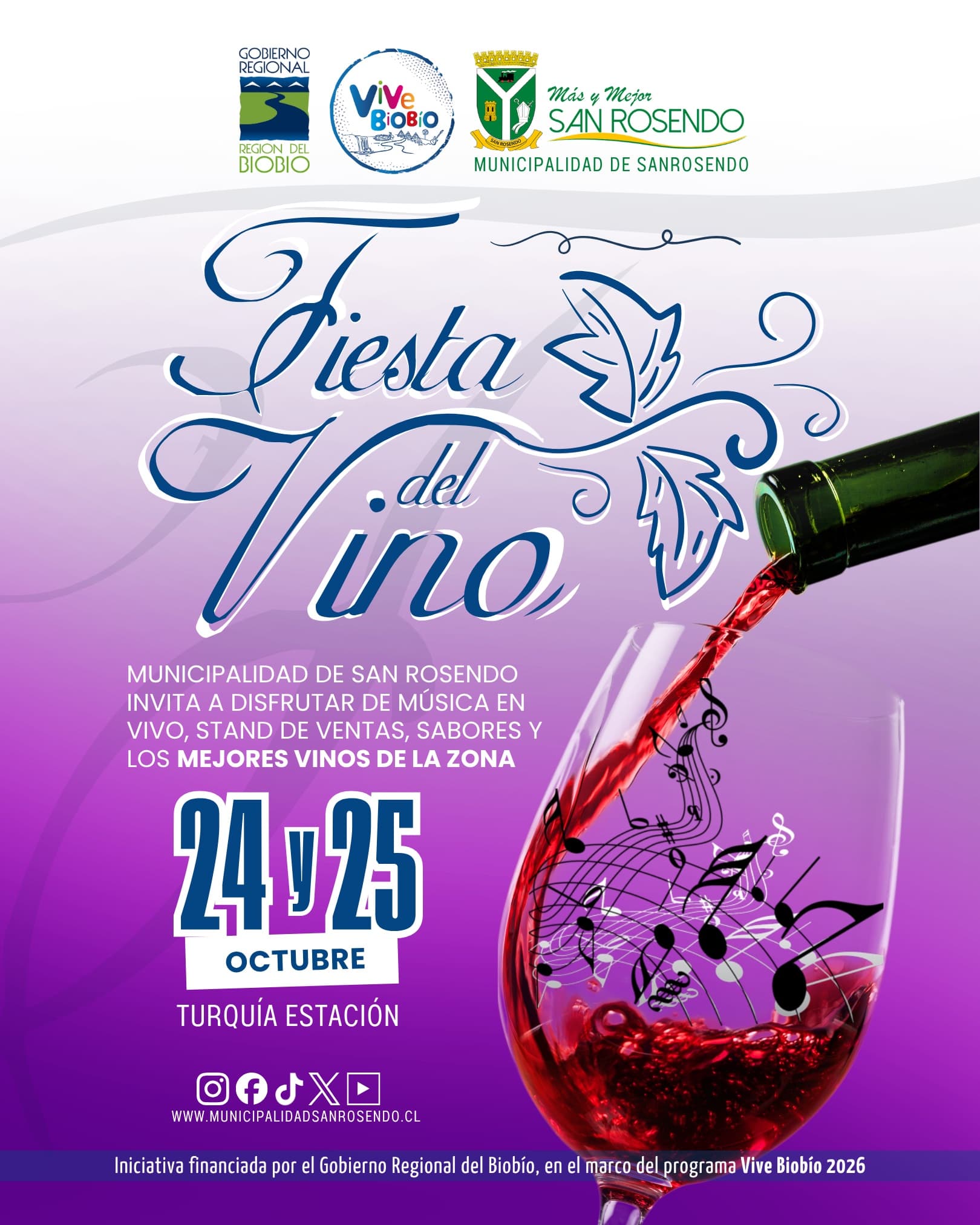 Fiesta del Vino 2026 en San Rosendo: Música, Emprendimientos y los Mejores Vinos de la Zona