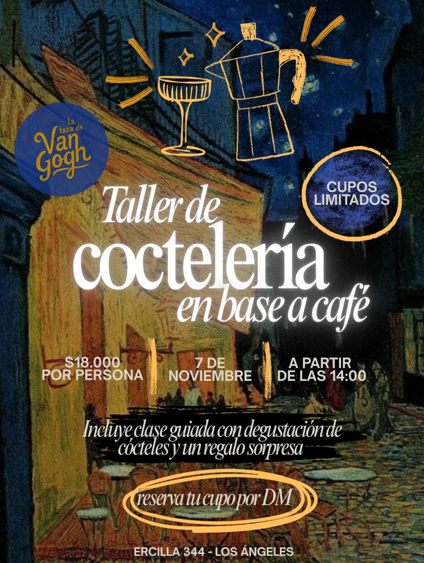 Taller de Coctelería en Base a Café en La Taza de Van Gogh