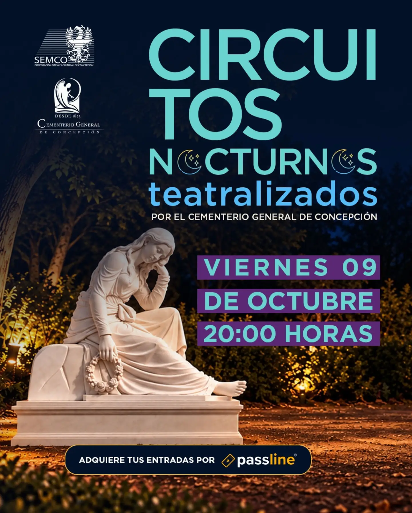 Circuitos Nocturnos Teatralizados: Mujeres con Historia en el Cementerio de Concepción