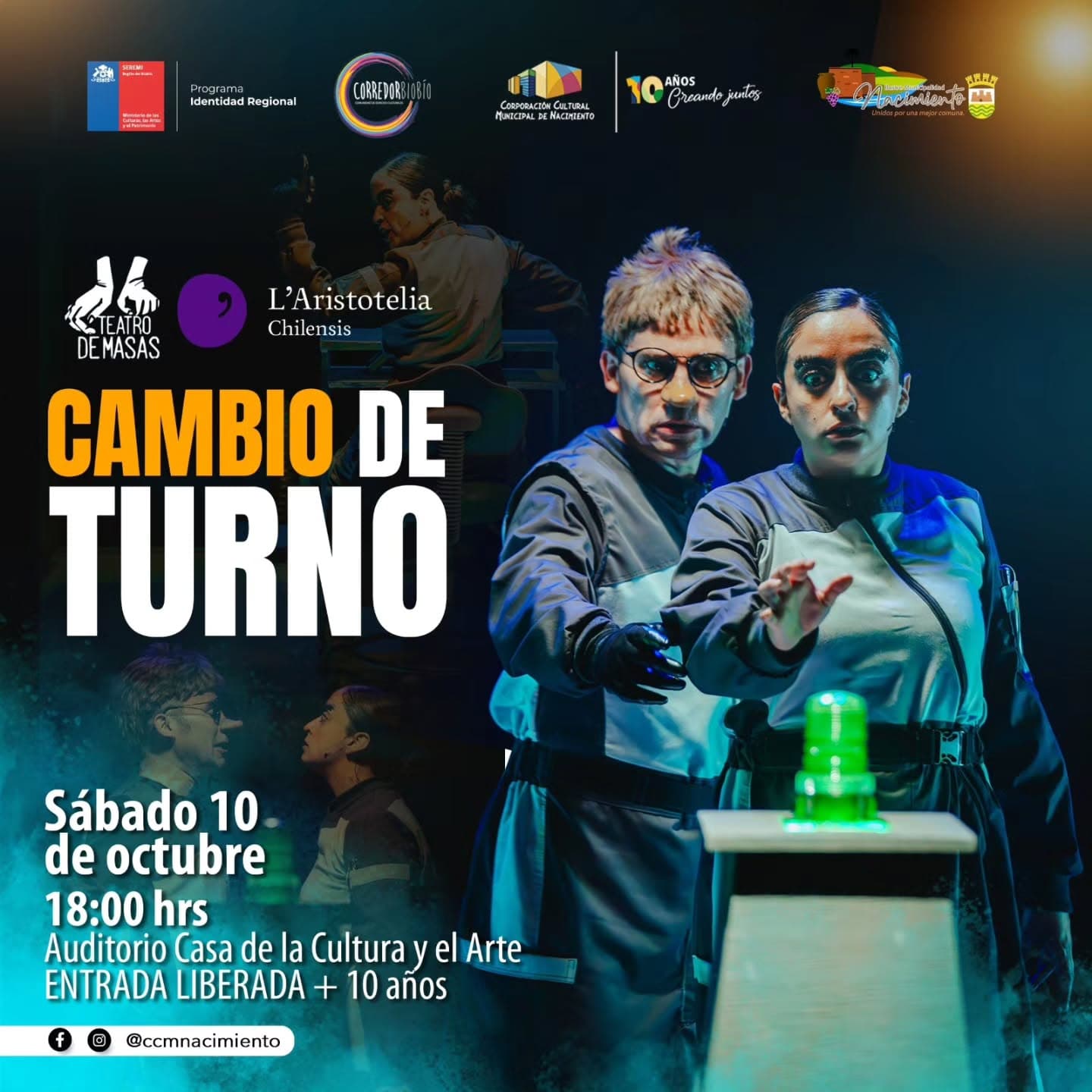 «Cambio de Turno»: obra de teatro llega a Nacimiento con entrada liberada