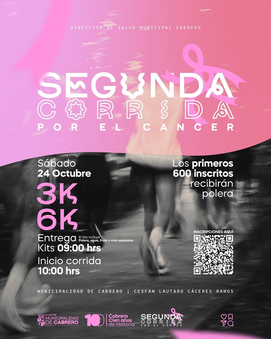 2ª Corrida por el Cáncer en Cabrero: evento deportivo familiar con 3K y 6K