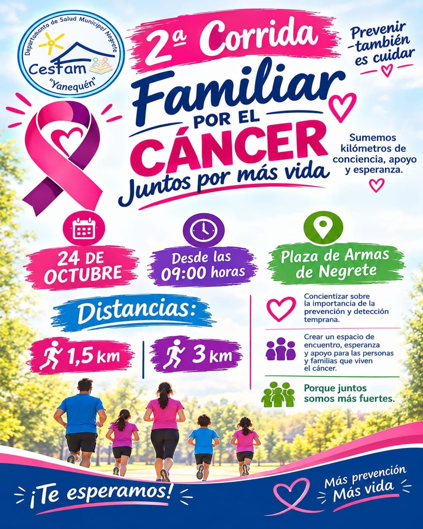 2ª Corrida Familiar por el Cáncer en Negrete: Actividad gratuita por la prevención