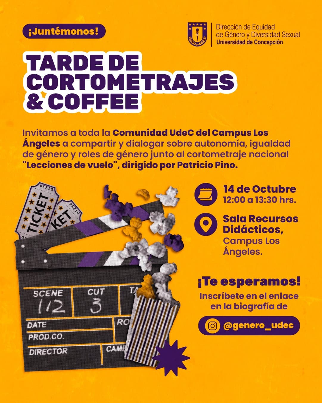 Tarde de Cortometrajes & Coffee en Campus Los Ángeles UdeC
