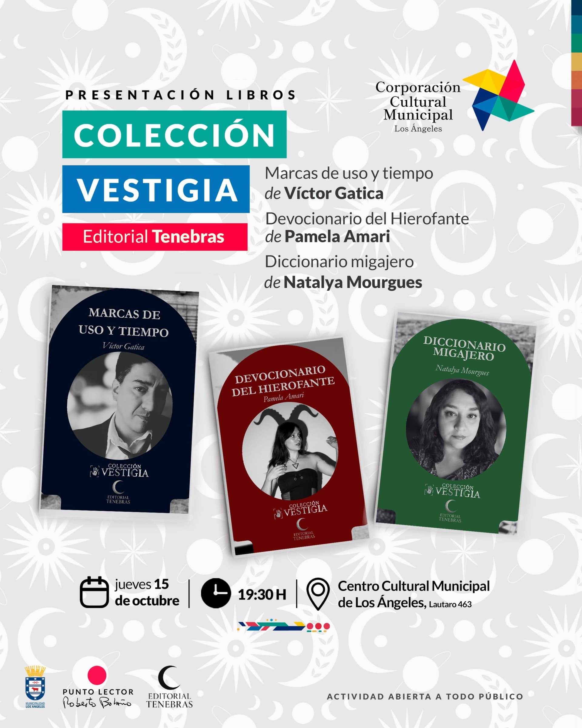 Presentación de libros Colección Vestigia en el Centro Cultural Municipal de Los Ángeles