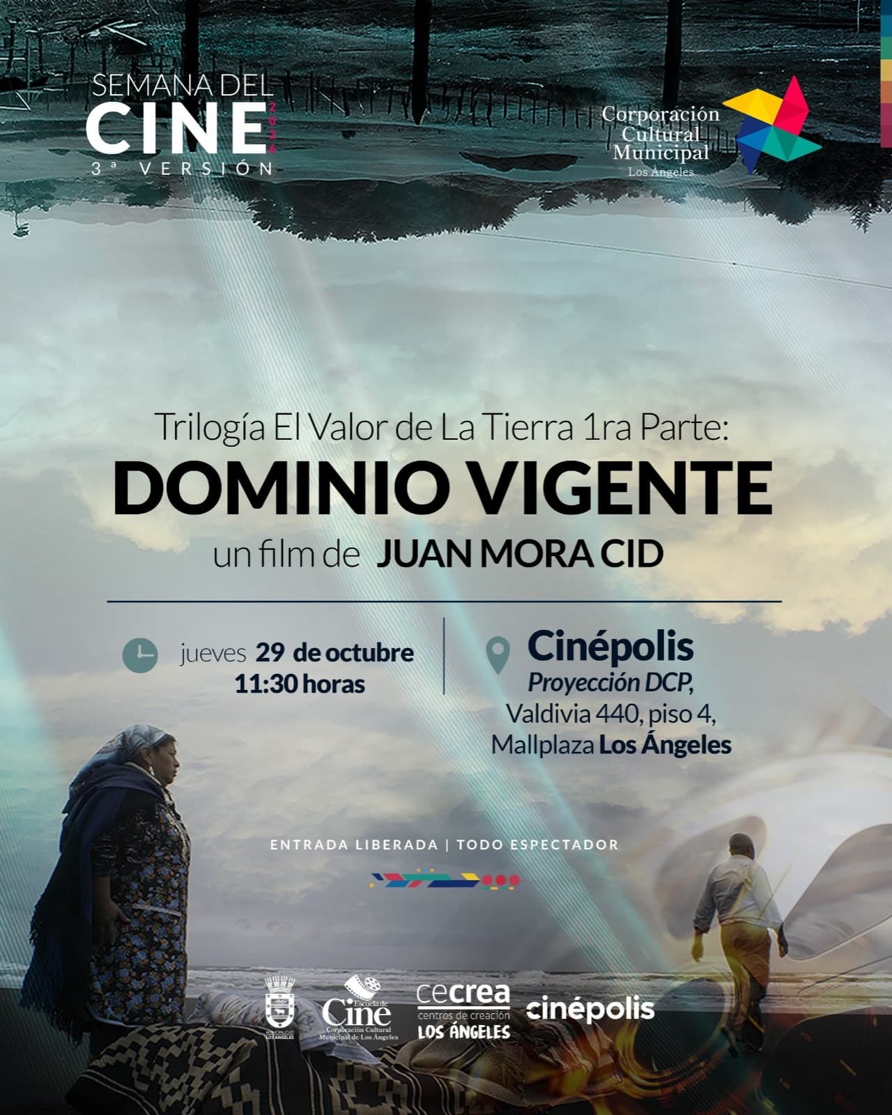 Exhibición de «Dominio vigente» de Juan Mora Cid en Cinépolis Los Ángeles