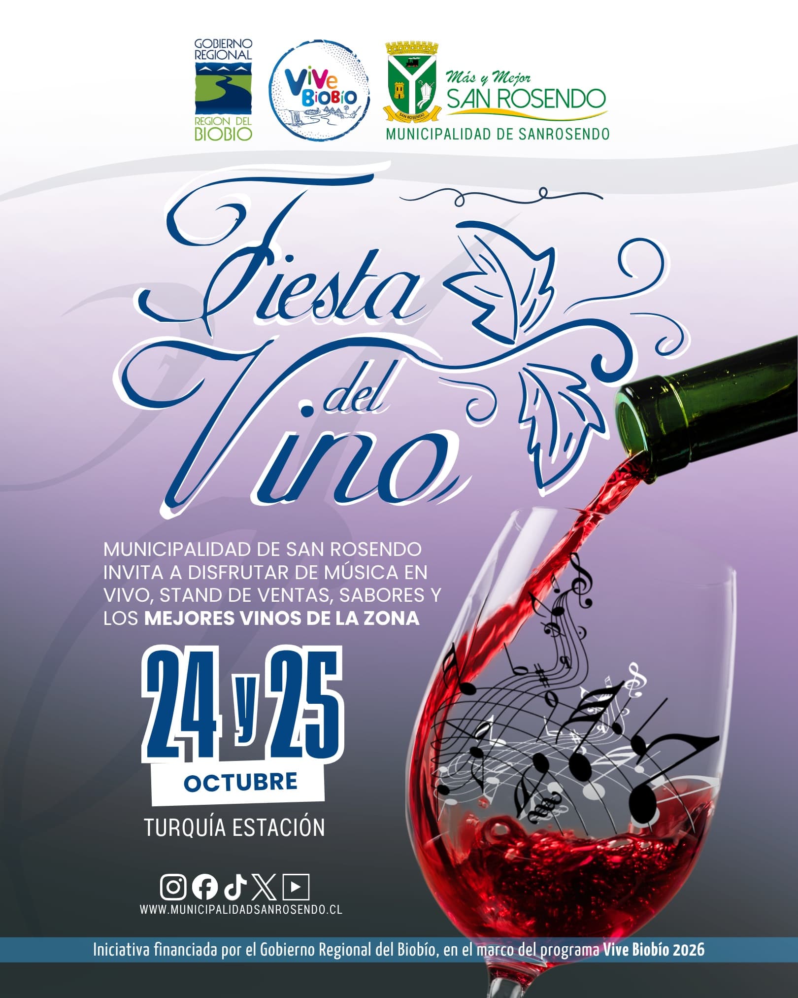Fiesta del Vino San Rosendo 2026 en Turquía Estación