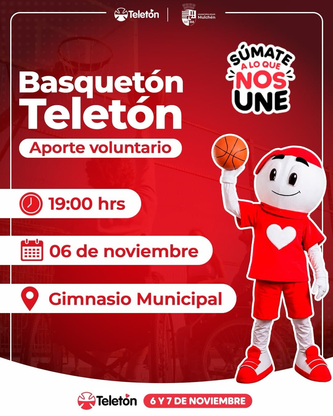 Basquetón Teletón en Mulchén: Básquetbol solidario por una gran causa