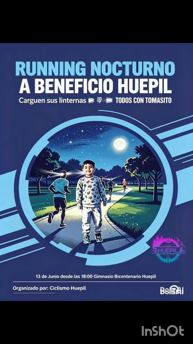 Corrida Familiar Solidaria Nocturna «Todos por Tomasito» en Huepil