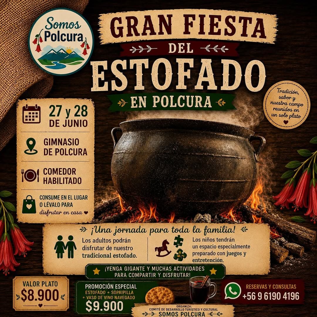 Gran Fiesta del Estofado en Polcura: Tradición y Sabor Campesino el 27 y 28 de Junio