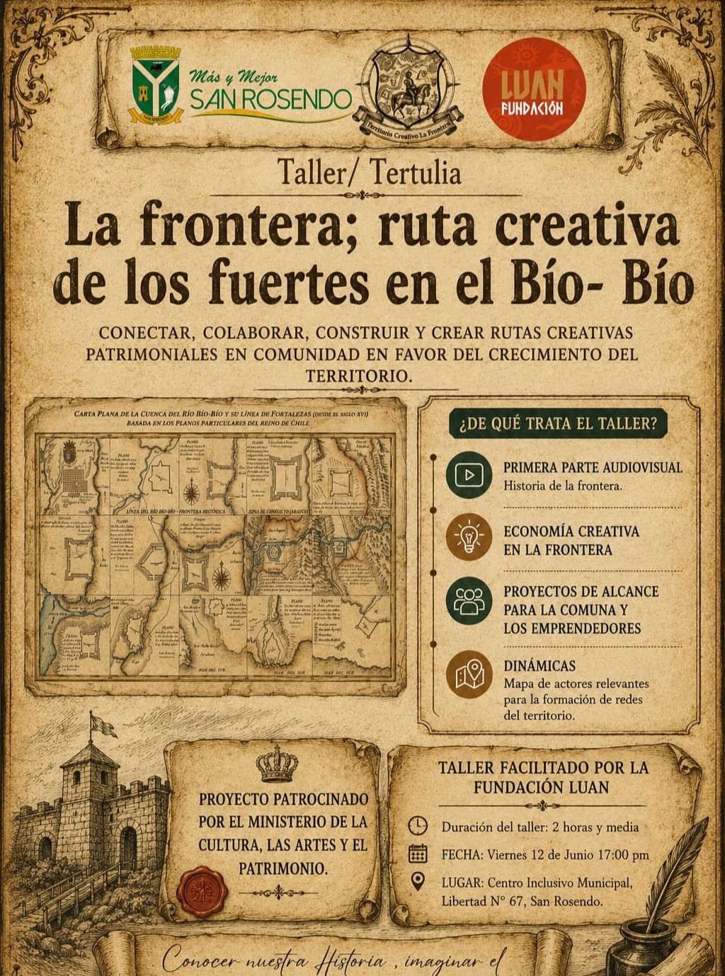 San Rosendo lanza proyecto Territorio Creativo La Frontera: Ruta de los Fuertes del Biobío