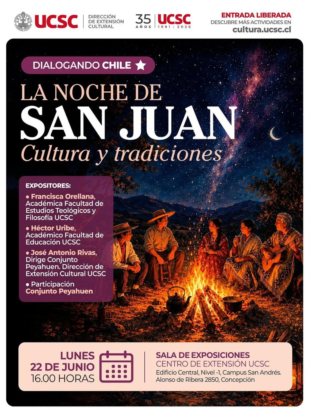 Celebra la Noche de San Juan con cultura y tradiciones en la UCSC Concepción