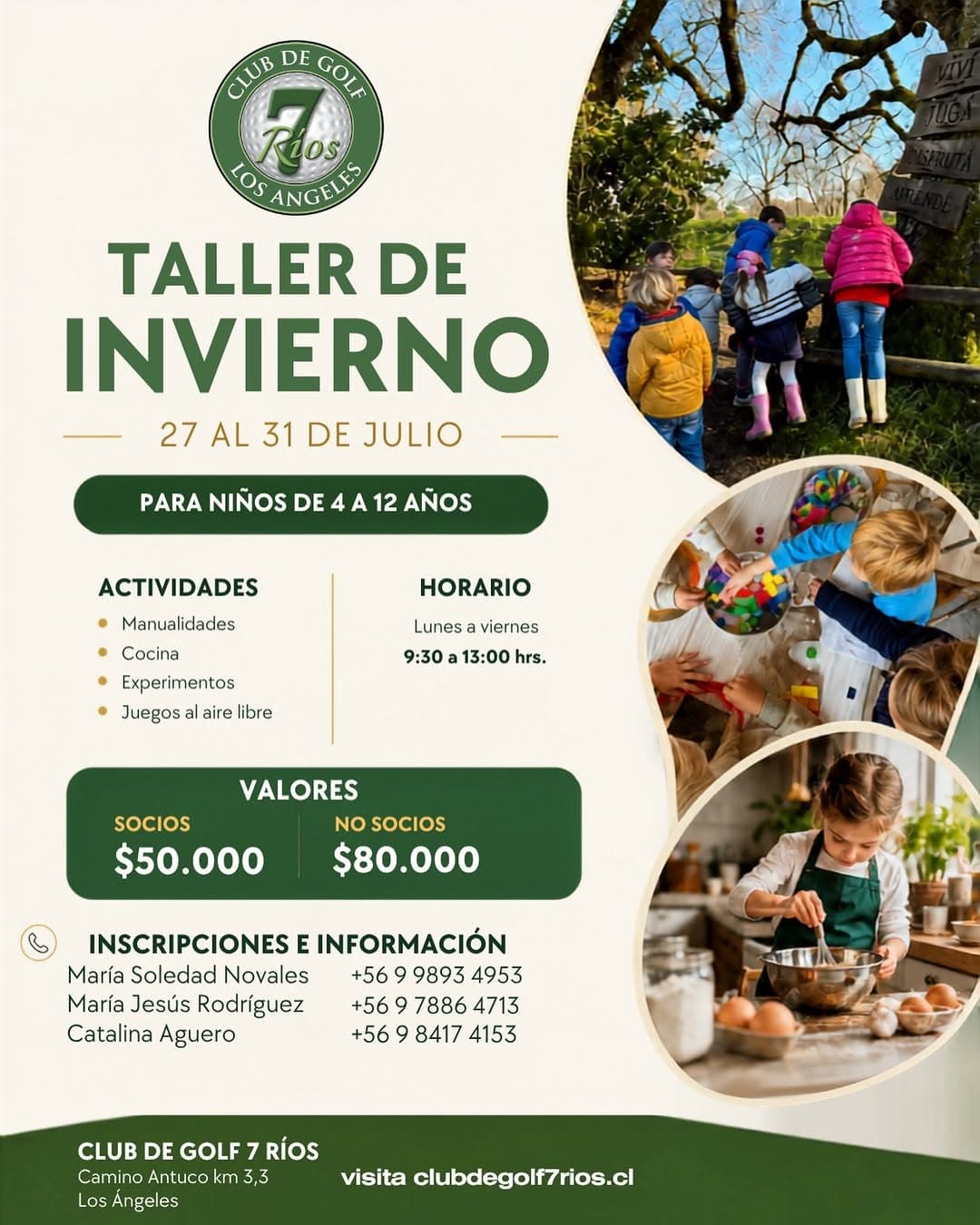 Taller de Invierno 2026 en Club de Golf 7 Ríos: Creatividad y Diversión para Niños