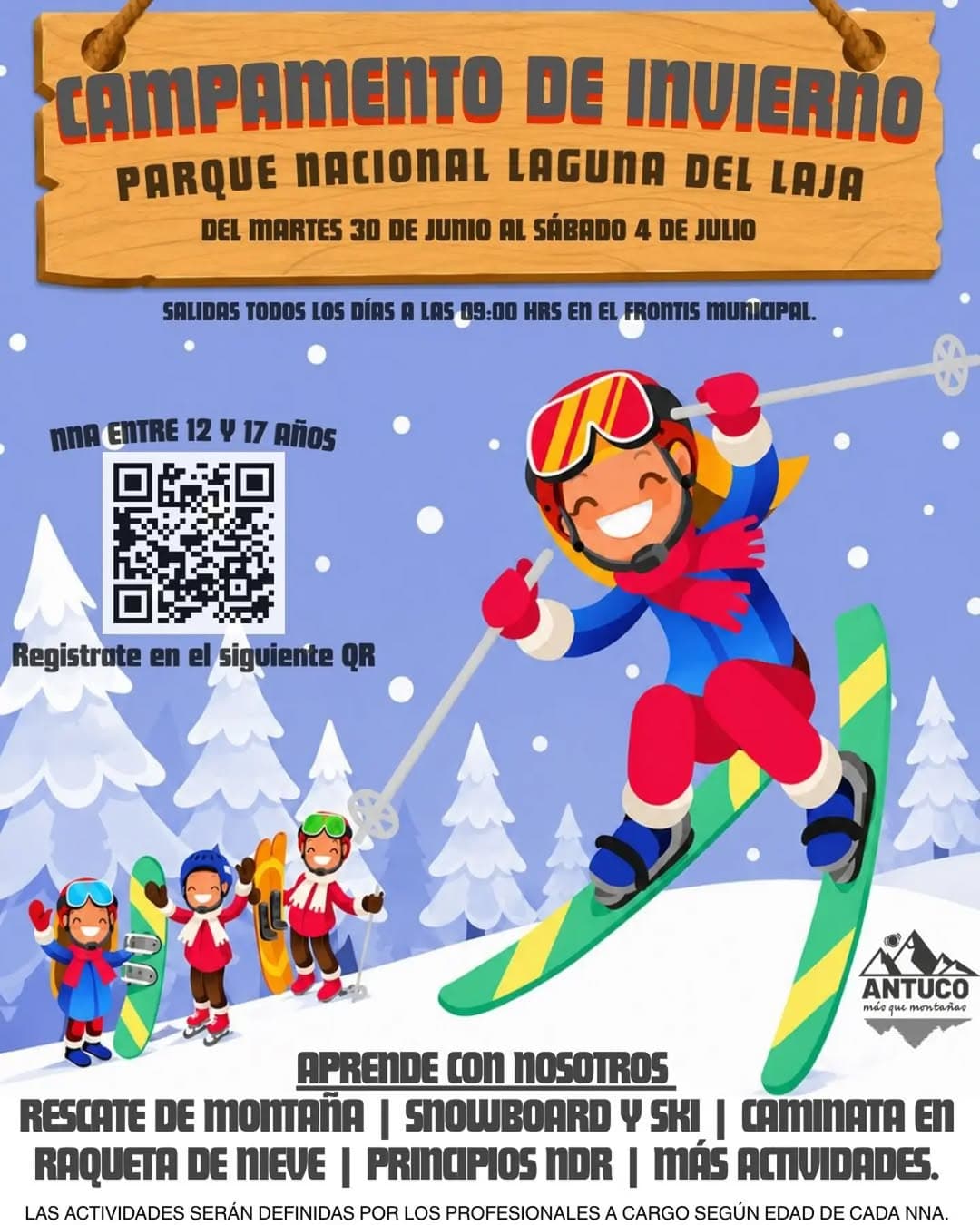 Campamento de Invierno 2026 en Antuco: Aventura invernal para jóvenes en Laguna del Laja