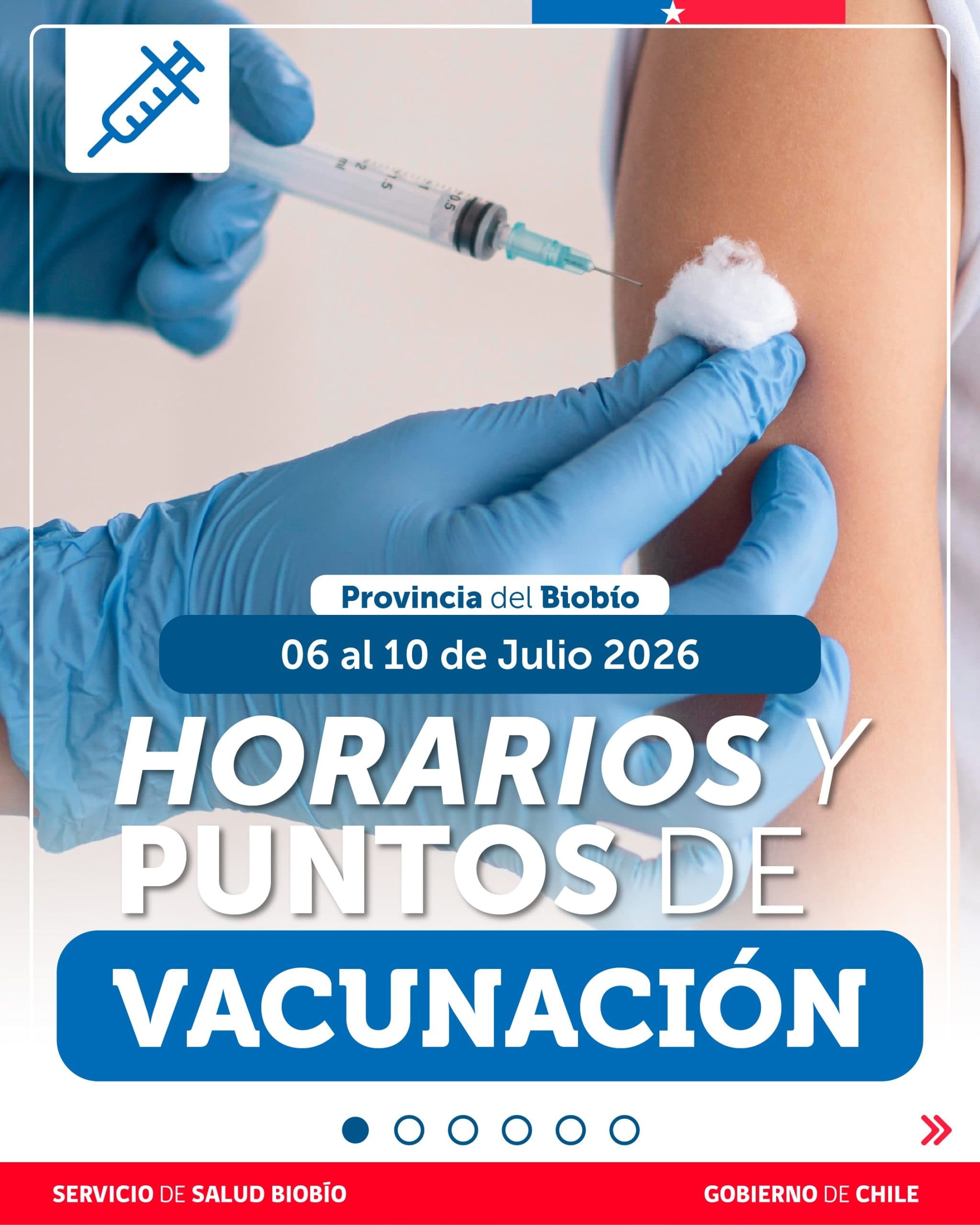 Campaña de Vacunación Gratuita en Provincia del Biobío del 6 al 10 de Julio