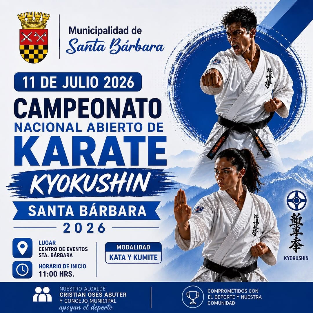 Campeonato Nacional de Karate Kyokushin llega a Santa Bárbara con entrada liberada
