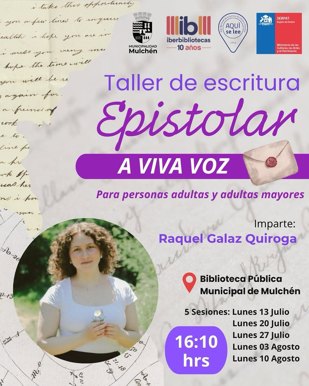 Taller de Escritura Epistolar «A Viva Voz» para adultos mayores en Mulchén