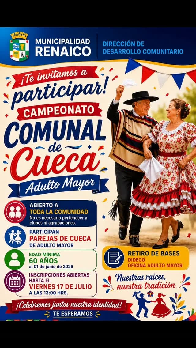 Renaico: Campeonato Comunal de Cueca para Adultos Mayores
