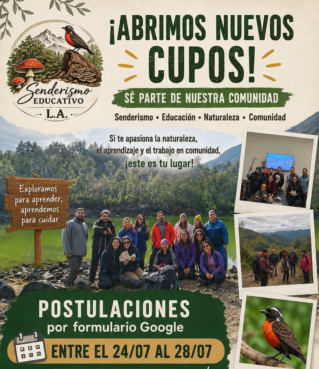 Cupos Abiertos para Senderismo Educativo en el Biobío