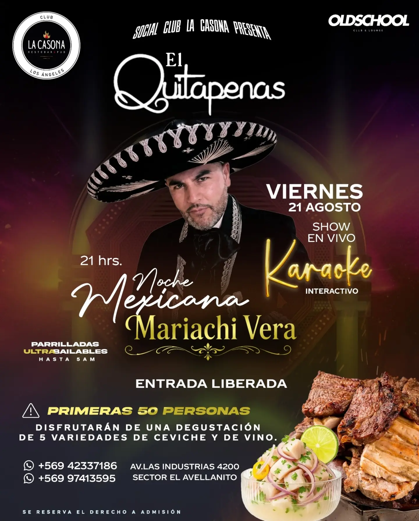 Noche Mexicana con El Quitapenas y Mariachi Vera en Social Club La Casona