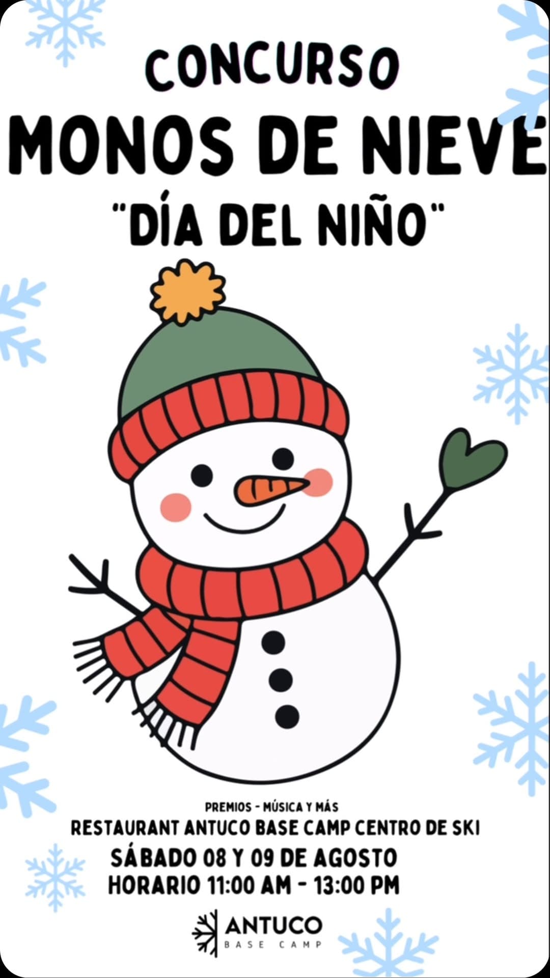 Concurso Monos de Nieve «Día del Niño» en Antuco Base Camp Centro de Ski