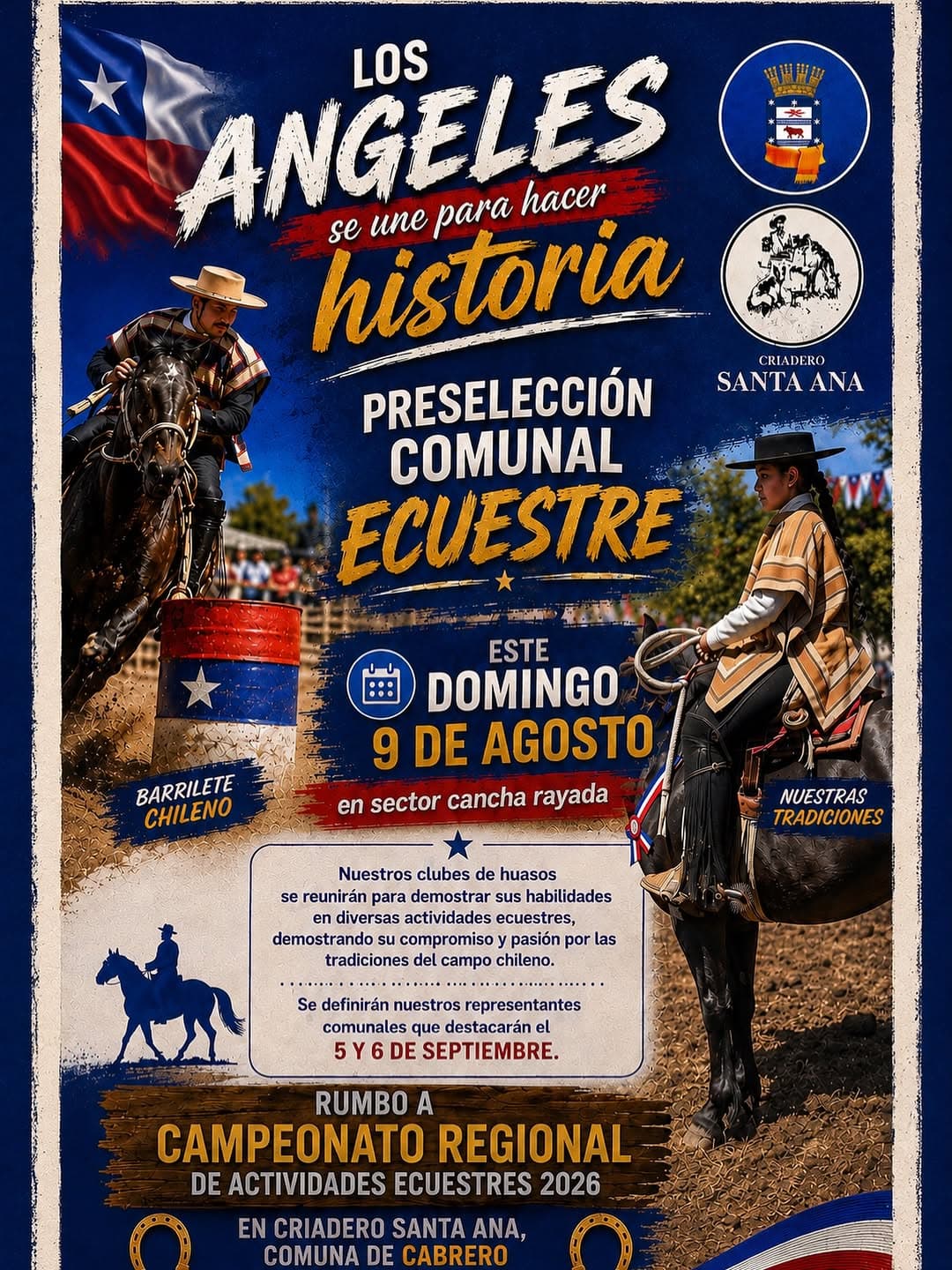 Preselección Comunal Ecuestre definirá representantes de Los Ángeles para el Campeonato Regional 2026