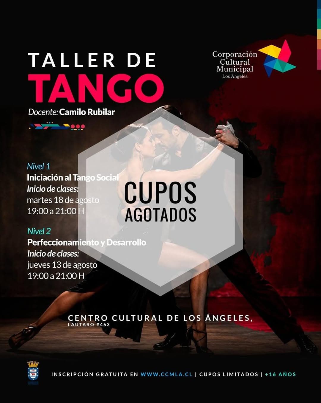 Taller de Tango gratuito en Los Ángeles: abierta inscripción para dos niveles