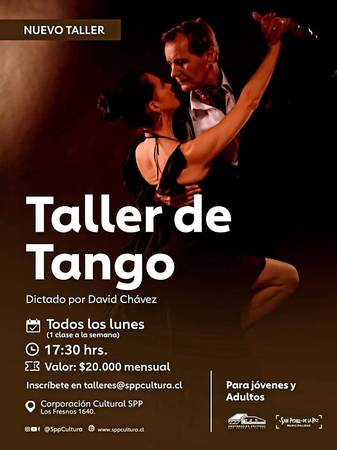 Nuevo Taller de Tango en San Pedro de la Paz con clases todos los lunes