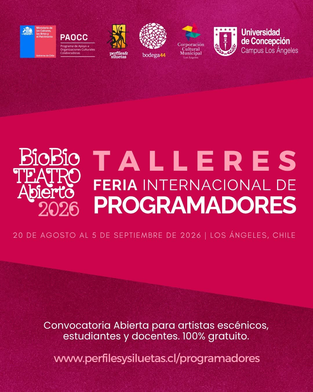 BioBio Teatro Abierto 2026: Convocatoria abierta para talleres gratuitos de programadores teatrales