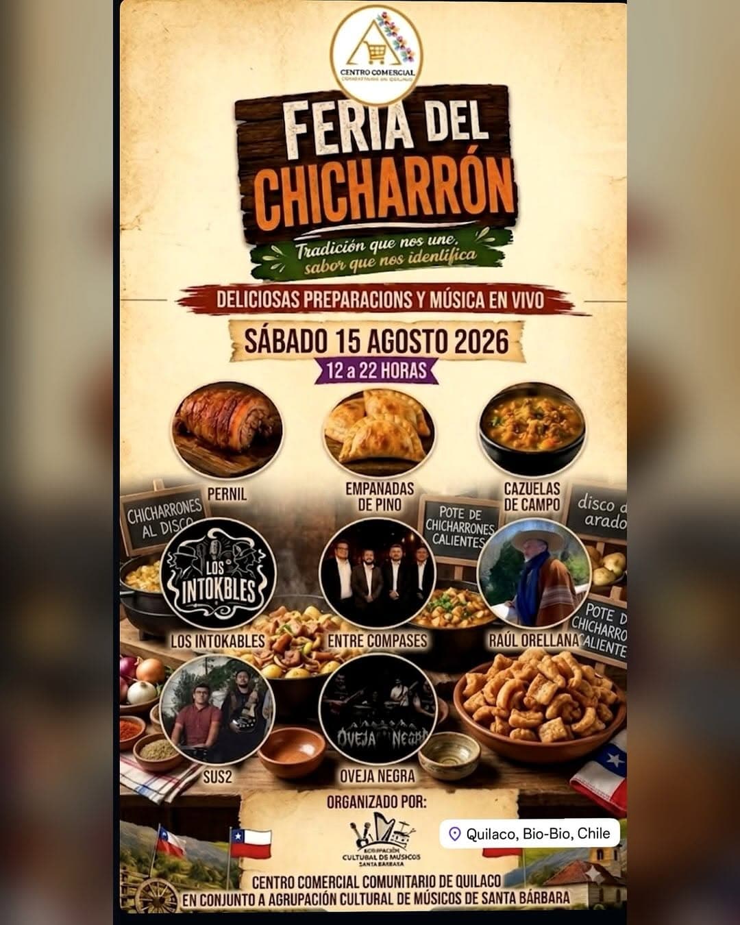 Feria del Chicharrón en Quilaco: Tradición, gastronomía y música en vivo