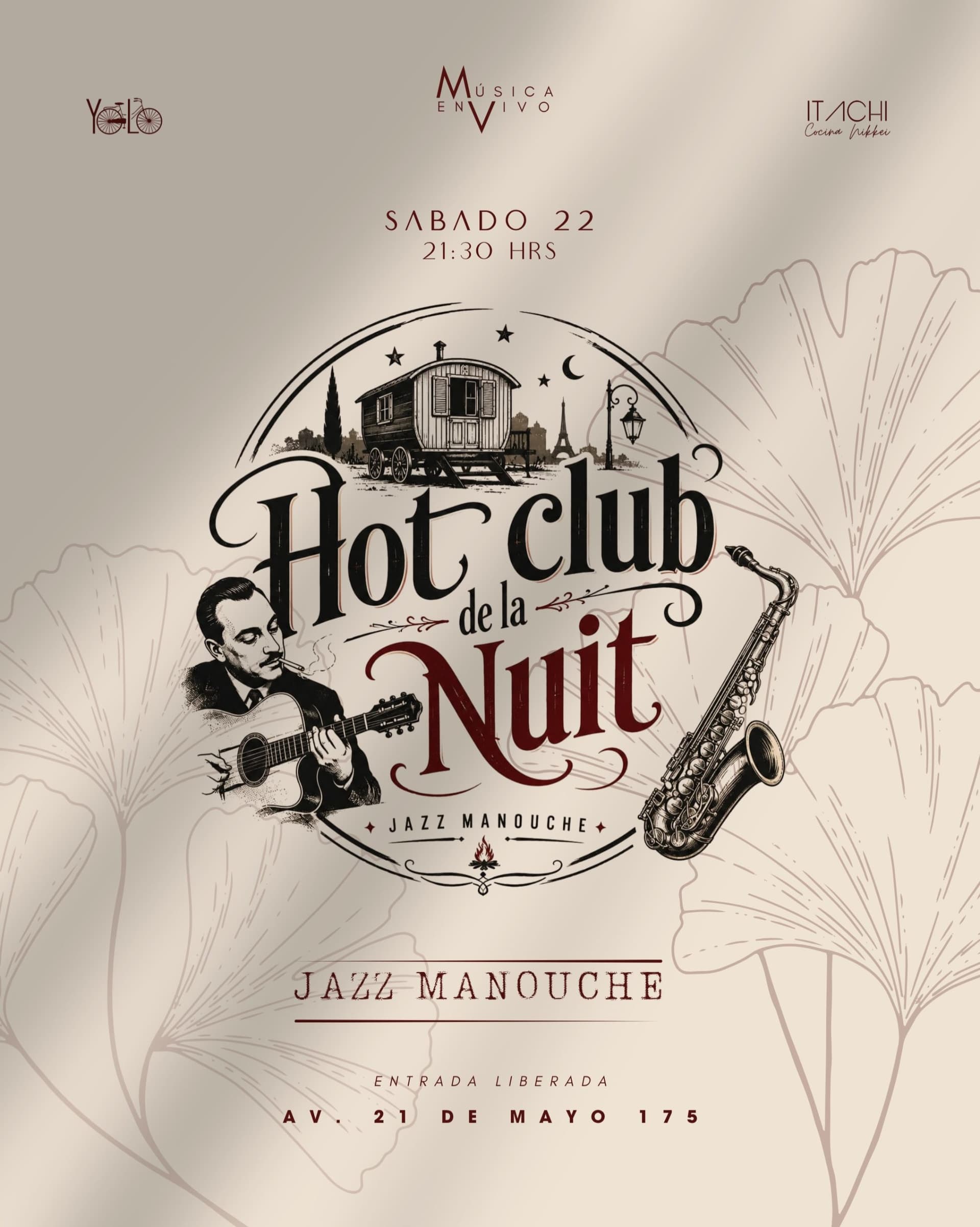 Hot Club de la Nuit: Jazz Manouche en vivo con entrada liberada