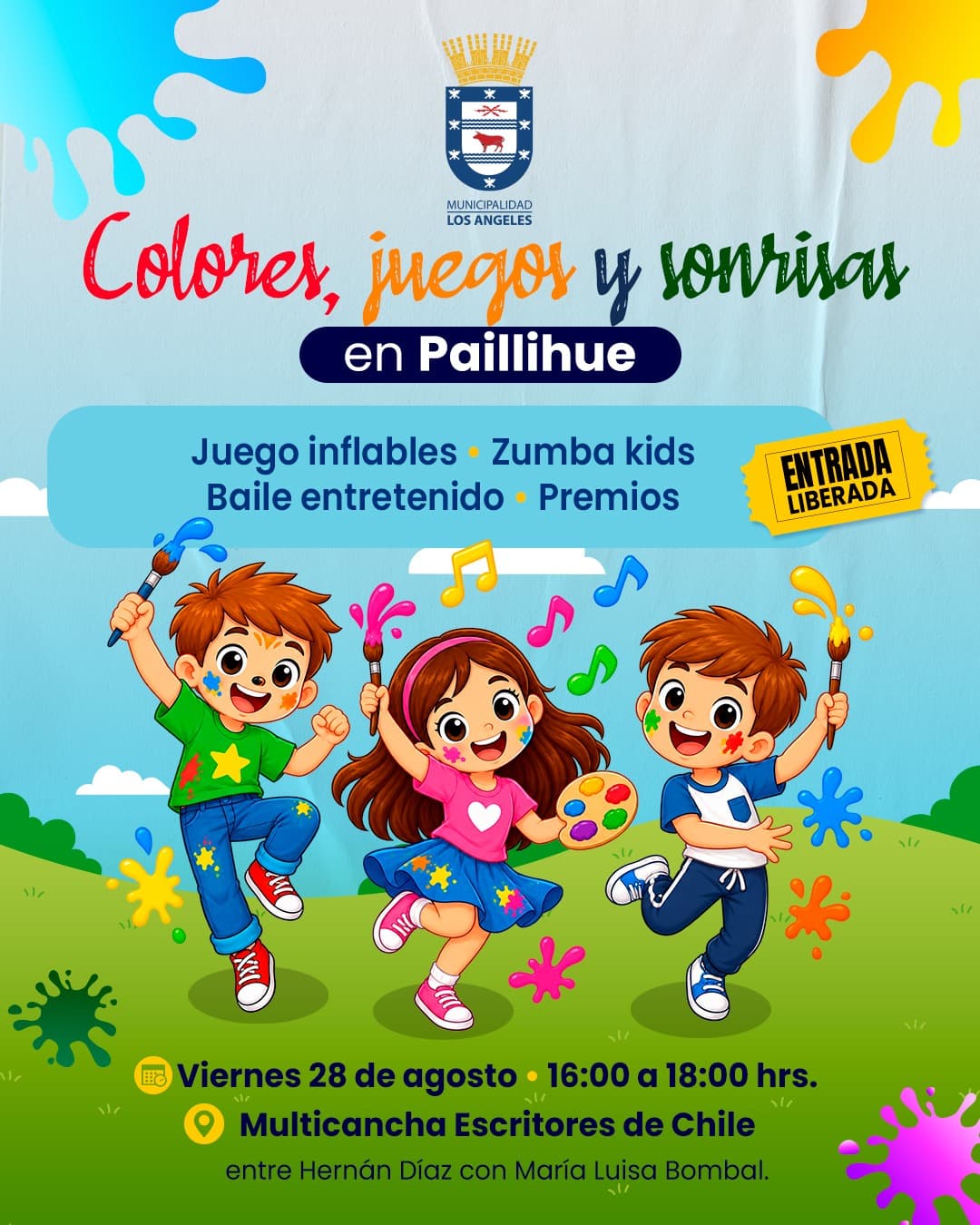 Tarde de juegos y diversión para niños en Paillihue