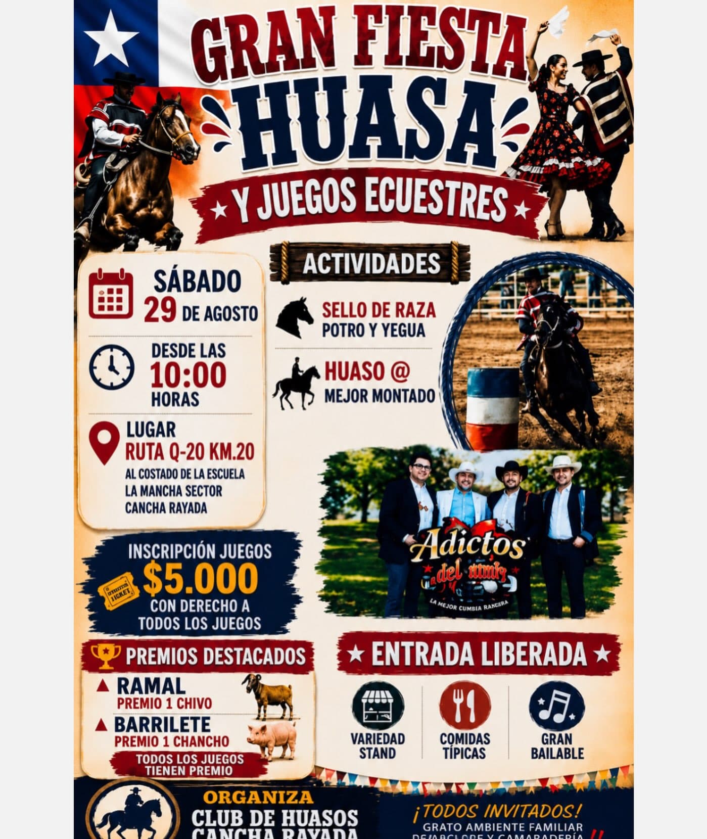 Gran Fiesta Huasa y Juegos Ecuestres en Cancha Rayada