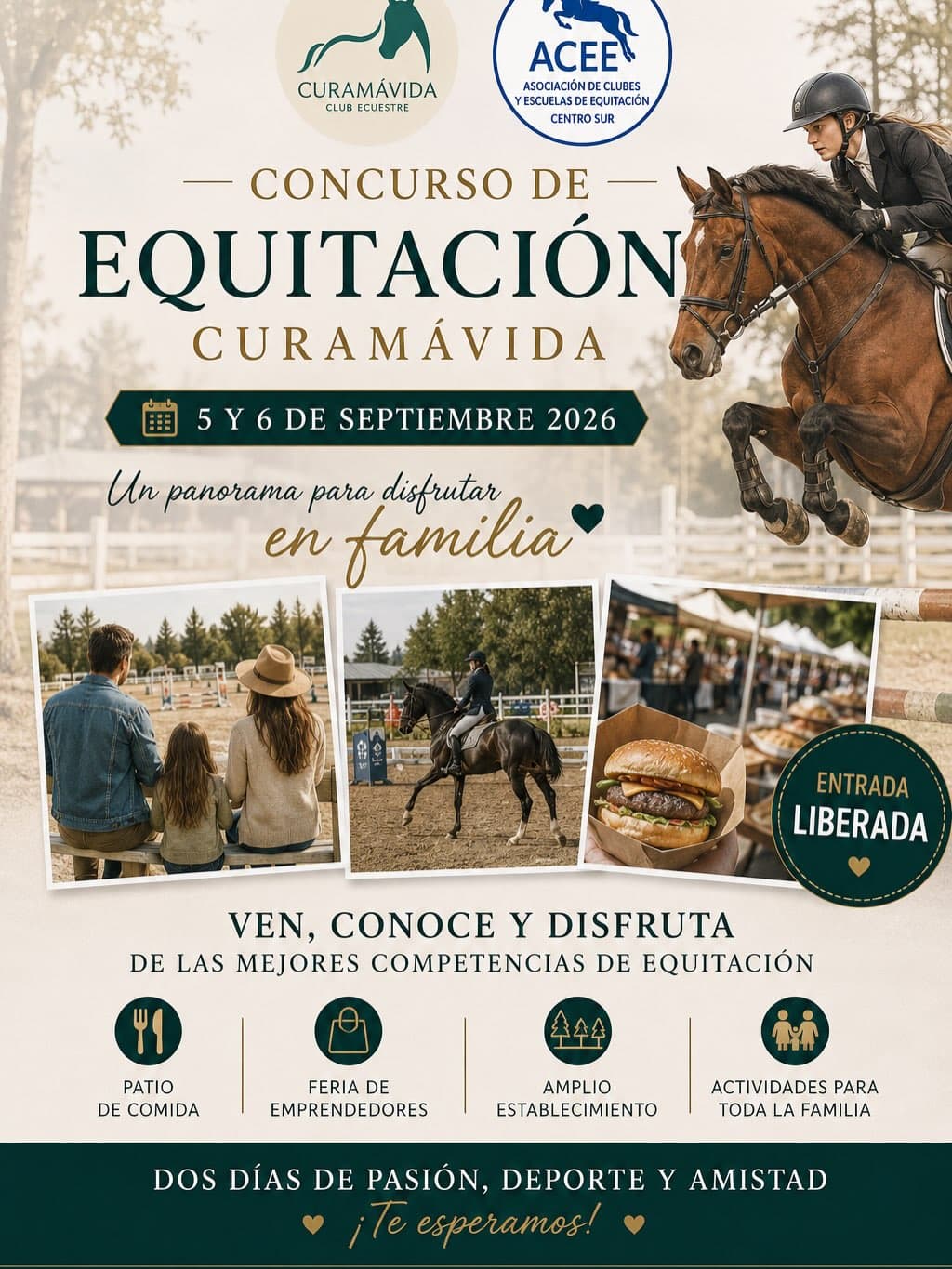 Concurso de Equitación Curamávida con entrada liberada este 5 y 6 de septiembre