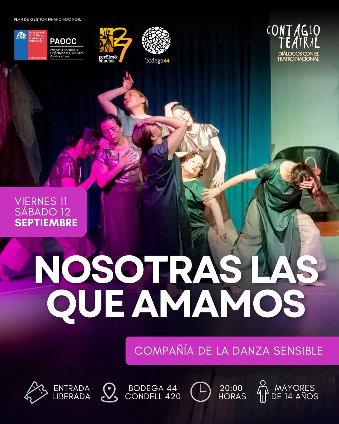 «Nosotras Las Que Amamos»: danza teatro llega a Bodega 44 este fin de semana