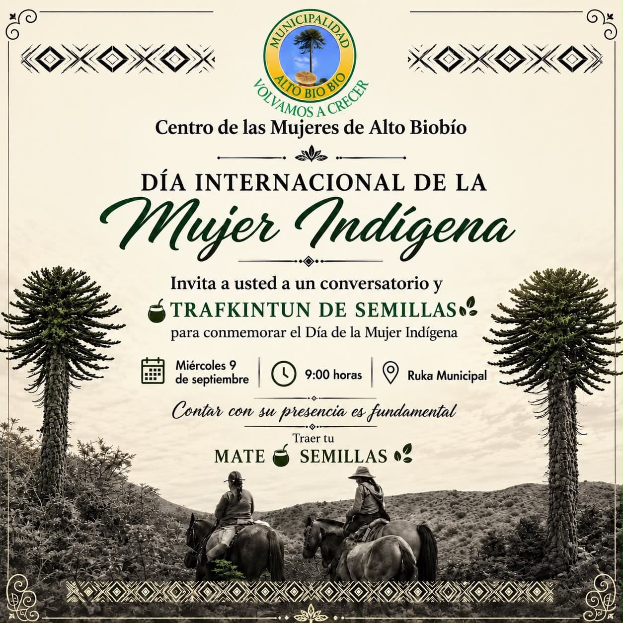Día Internacional de la Mujer Indígena: Trafkintun de semillas en Alto Biobío