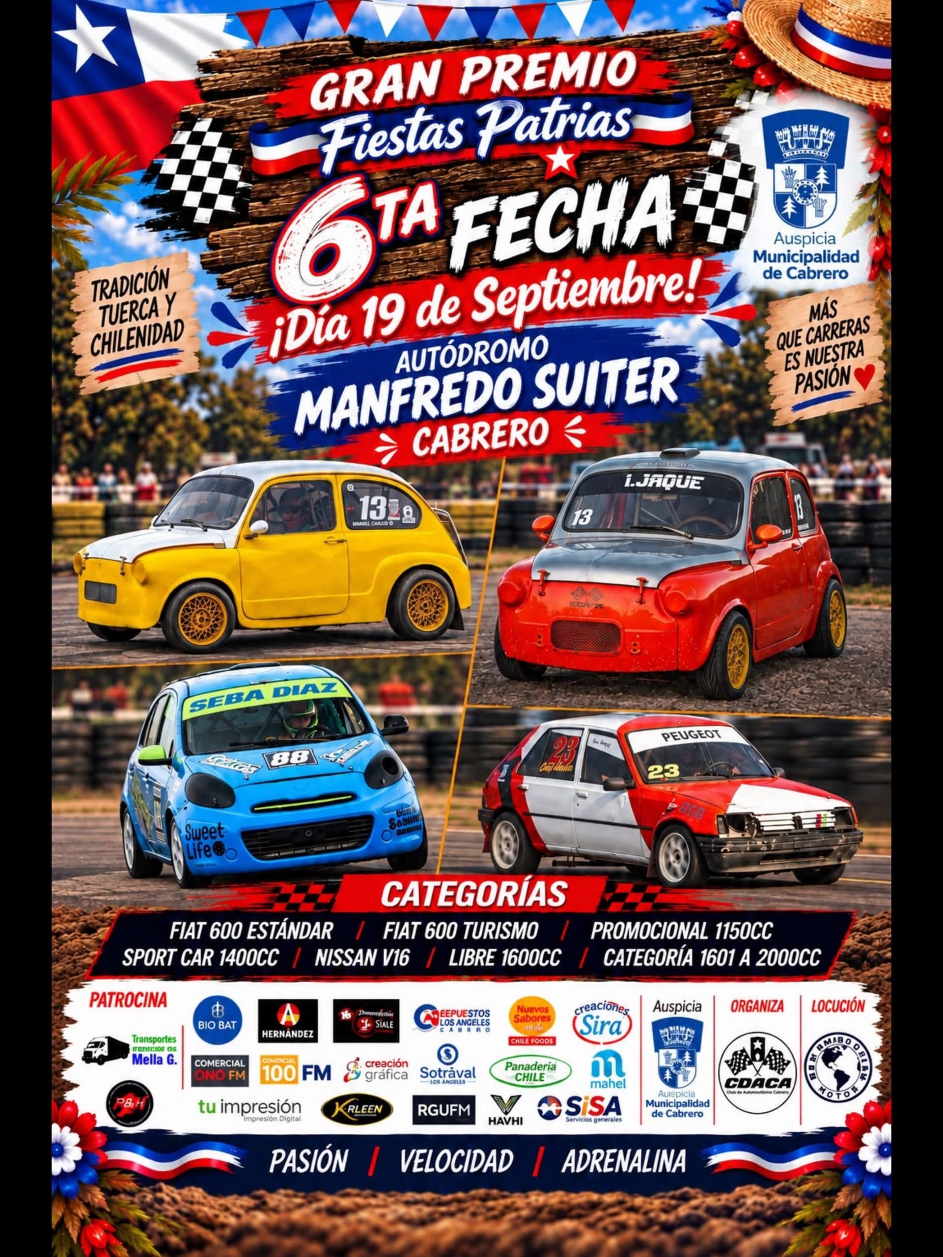 Gran Premio Fiestas Patrias: Automovilismo a todo motor en Cabrero