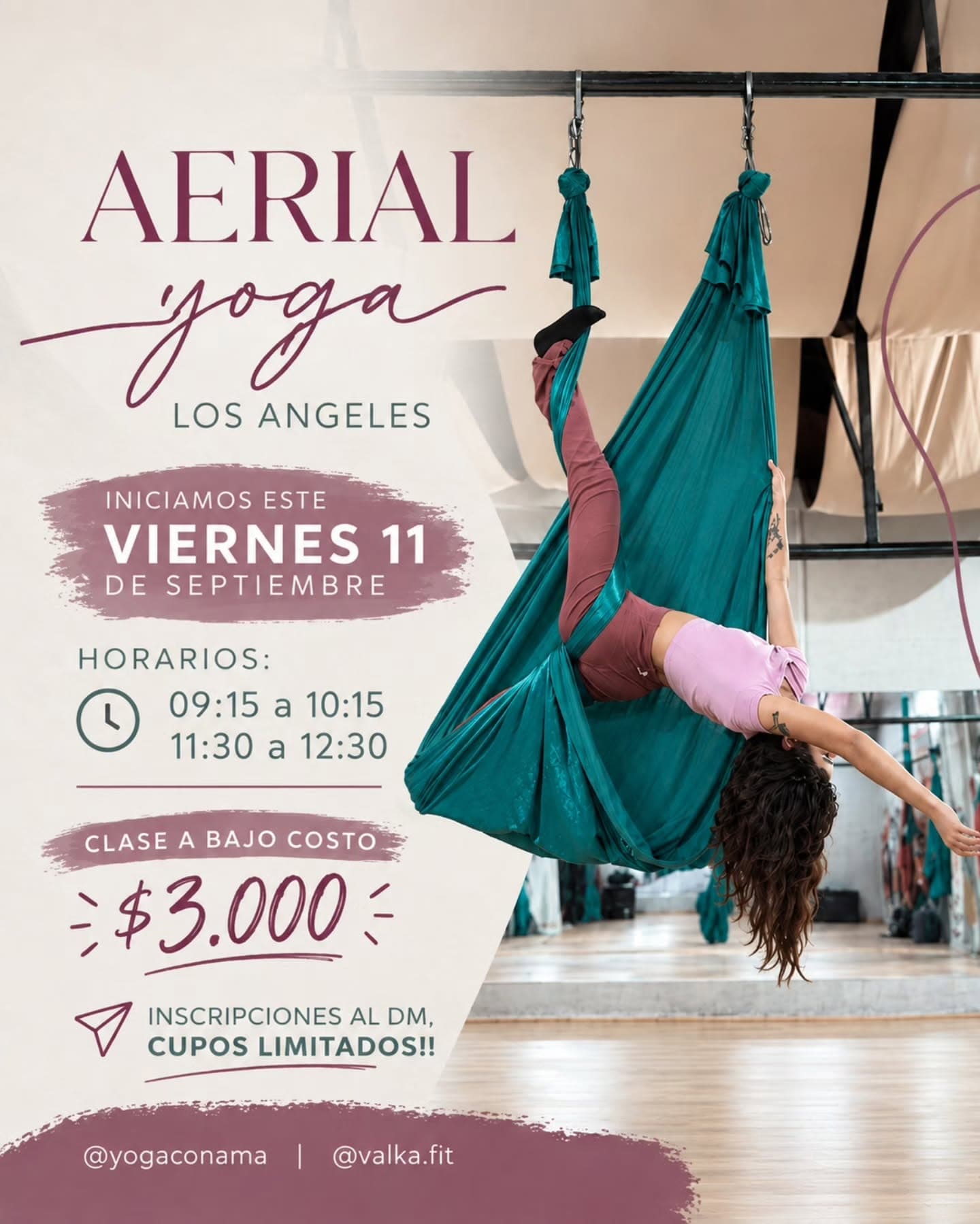 Clase de Bienvenida de Aerial Yoga en Los Ángeles