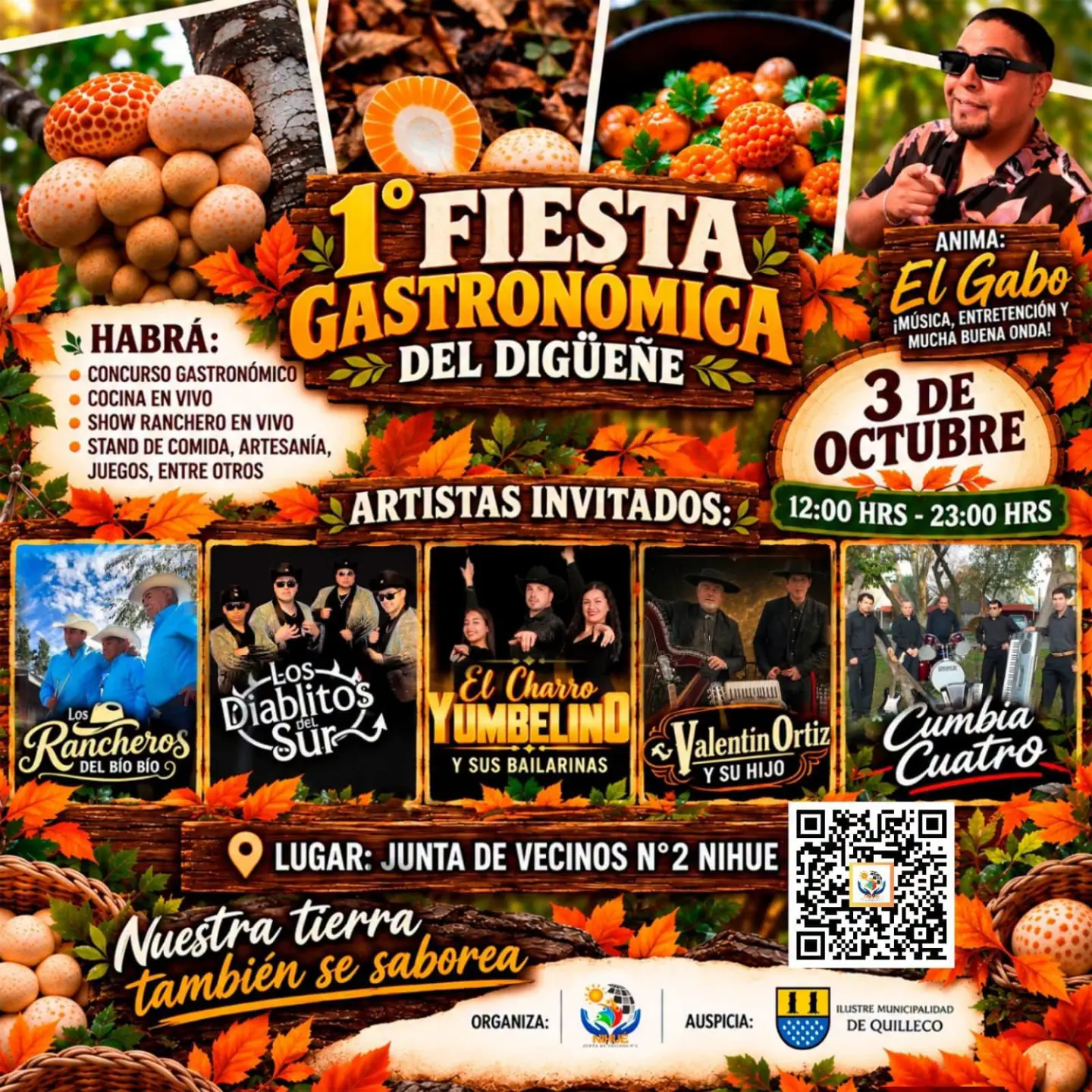 1° Fiesta Gastronómica del Digüeñe en Quilleco: música, comida y show ranchero