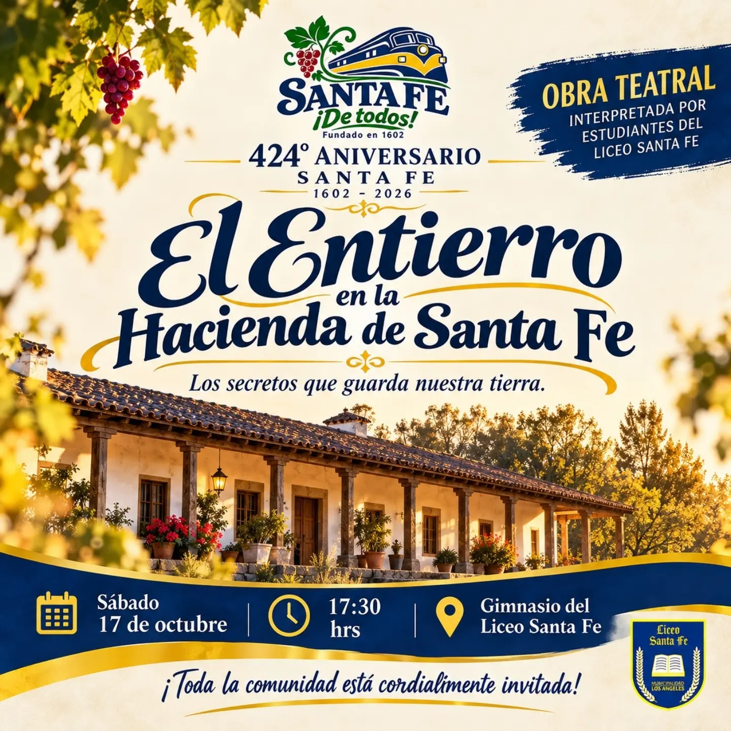 Obra teatral «El Entierro en la Hacienda de Santa Fe» en aniversario 424 de la ciudad