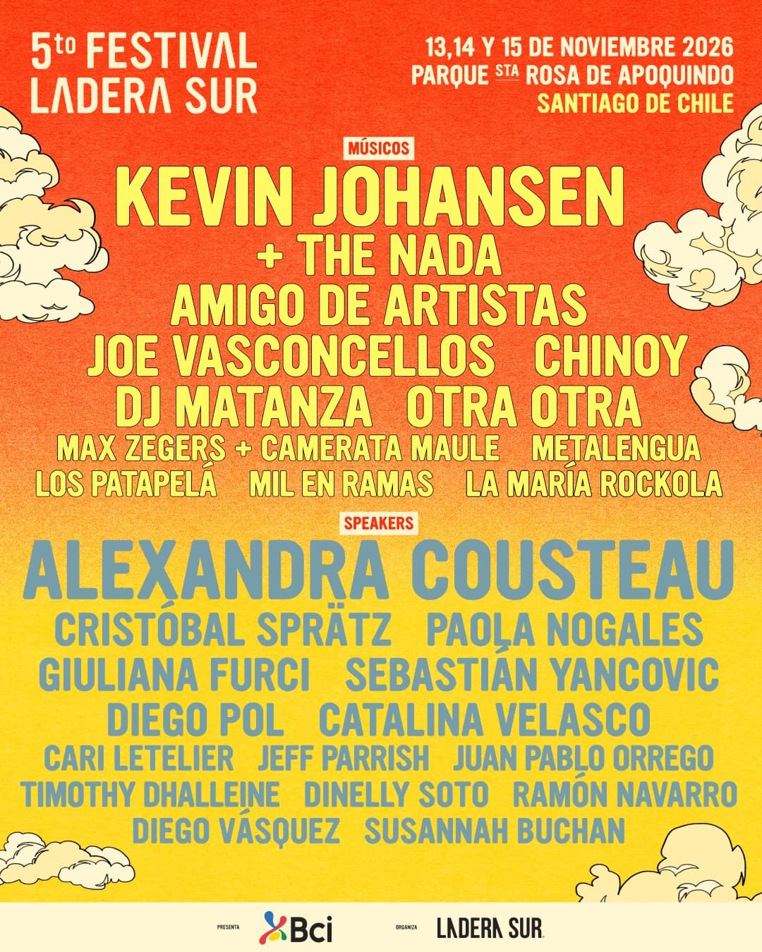 Festival Ladera Sur 2026: Lineup confirmado y entradas disponibles para noviembre