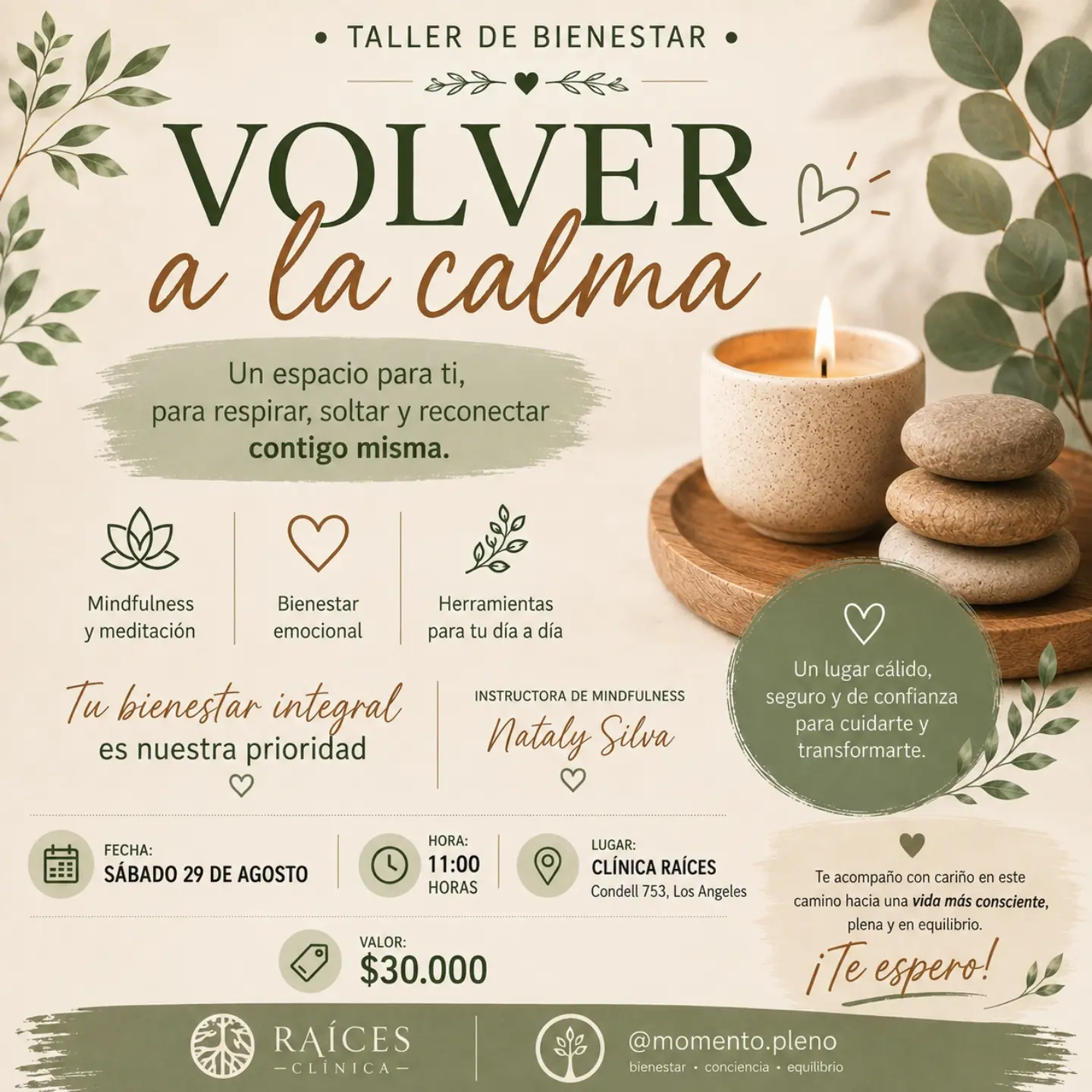 Taller de Mindfulness «Volver a la Calma» en Los Ángeles – Nueva Fecha