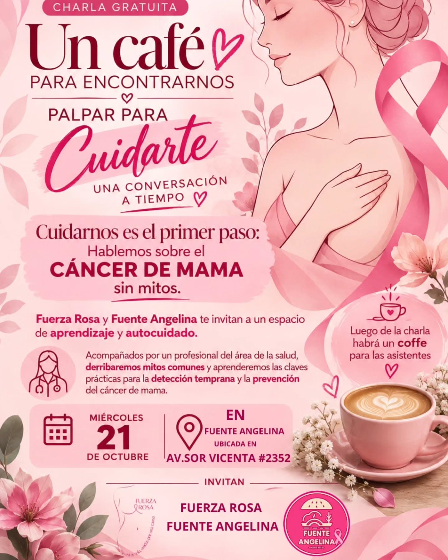 Charla Gratuita sobre Cáncer de Mama sin Mitos en Fuente Angelina